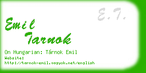 emil tarnok business card
